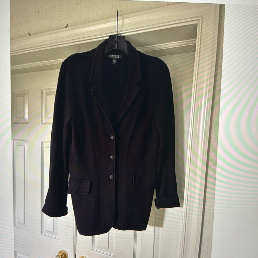 Ralph Lauren knit blazer L black